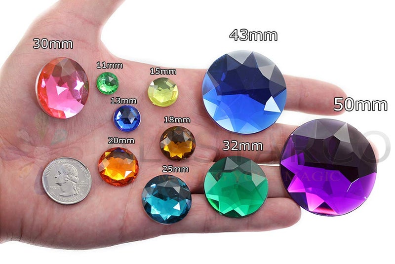 Allstarco 25mm Crystal H102 Flat Back Round Acrylic Rhinestones Plastic Circle Gems for Costume Making Cosplay Jewels Embelishments 20 Pcs (Crystal) - Image 5
